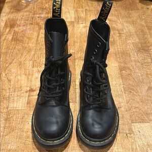 Dr. Martens Black Boots with Yellow Accents